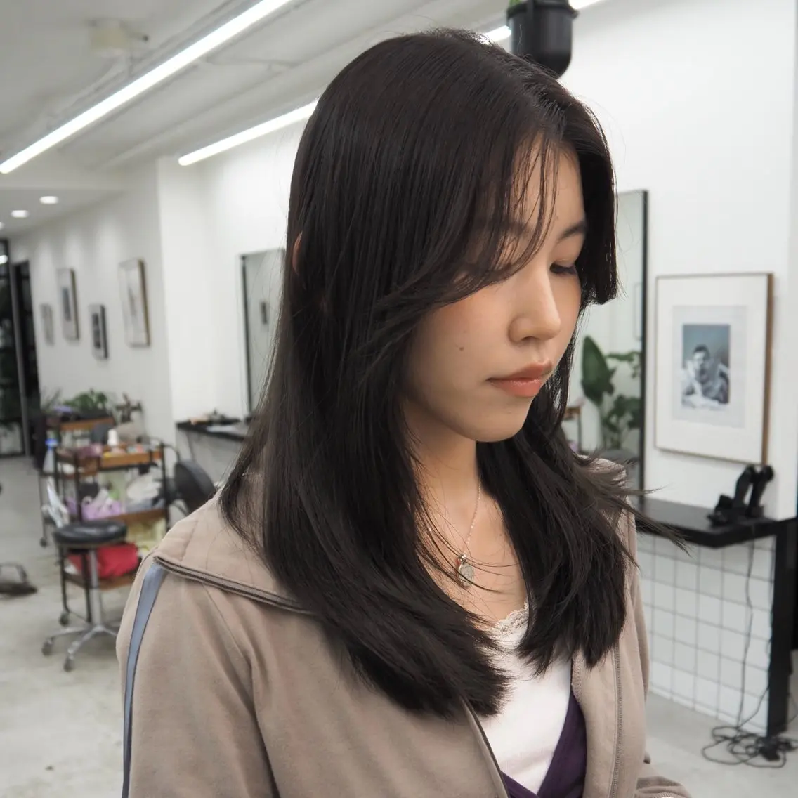 ロング カラー 透明感カラー グレージュ オリーブカラー オリーブグレージュ オリーブグレー カット ヘアカラー yuki/矢場町/ JILLSTUDIOのヘアスタイル