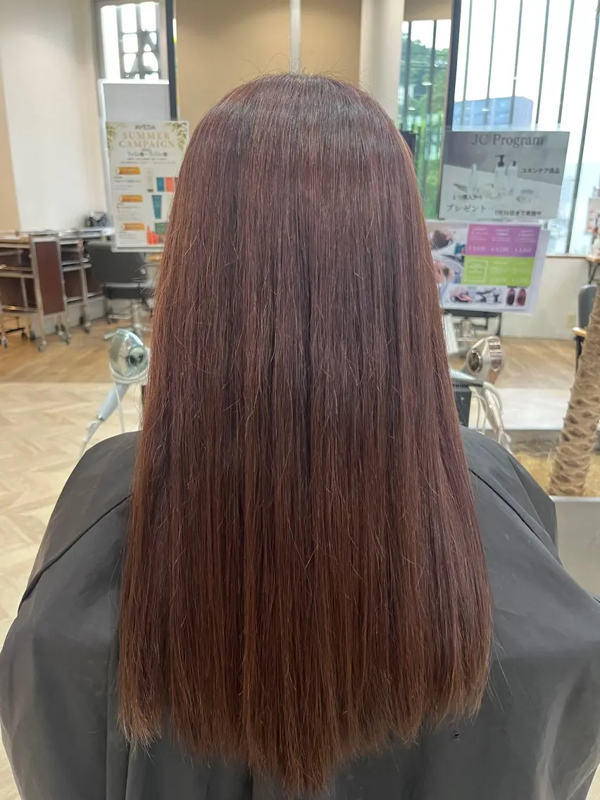 カラー ブラウンカラー ピンクカラー ヘアカラー 北村 空音のヘアスタイル