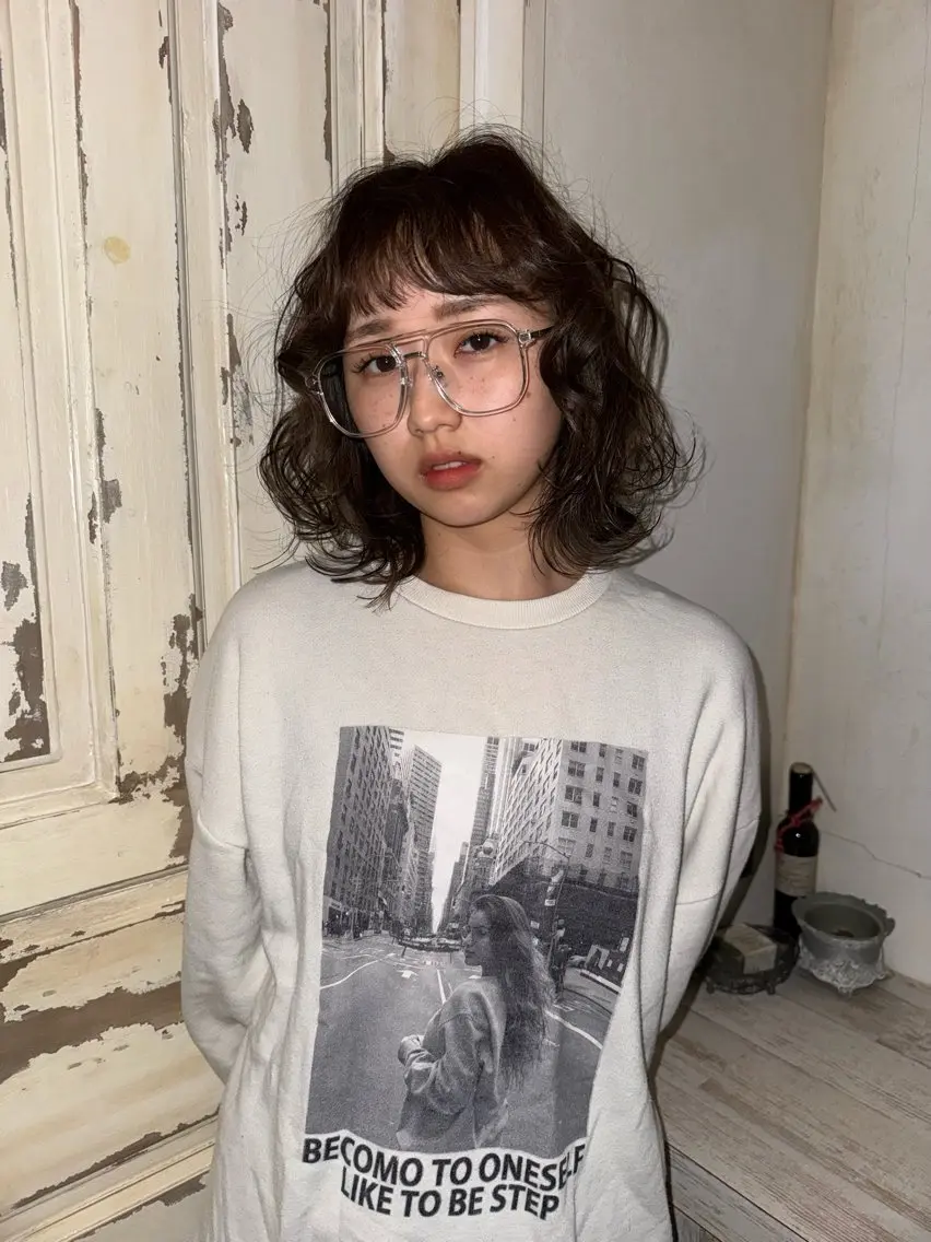 ミディアム カラー 笹原 叶のヘアスタイル
