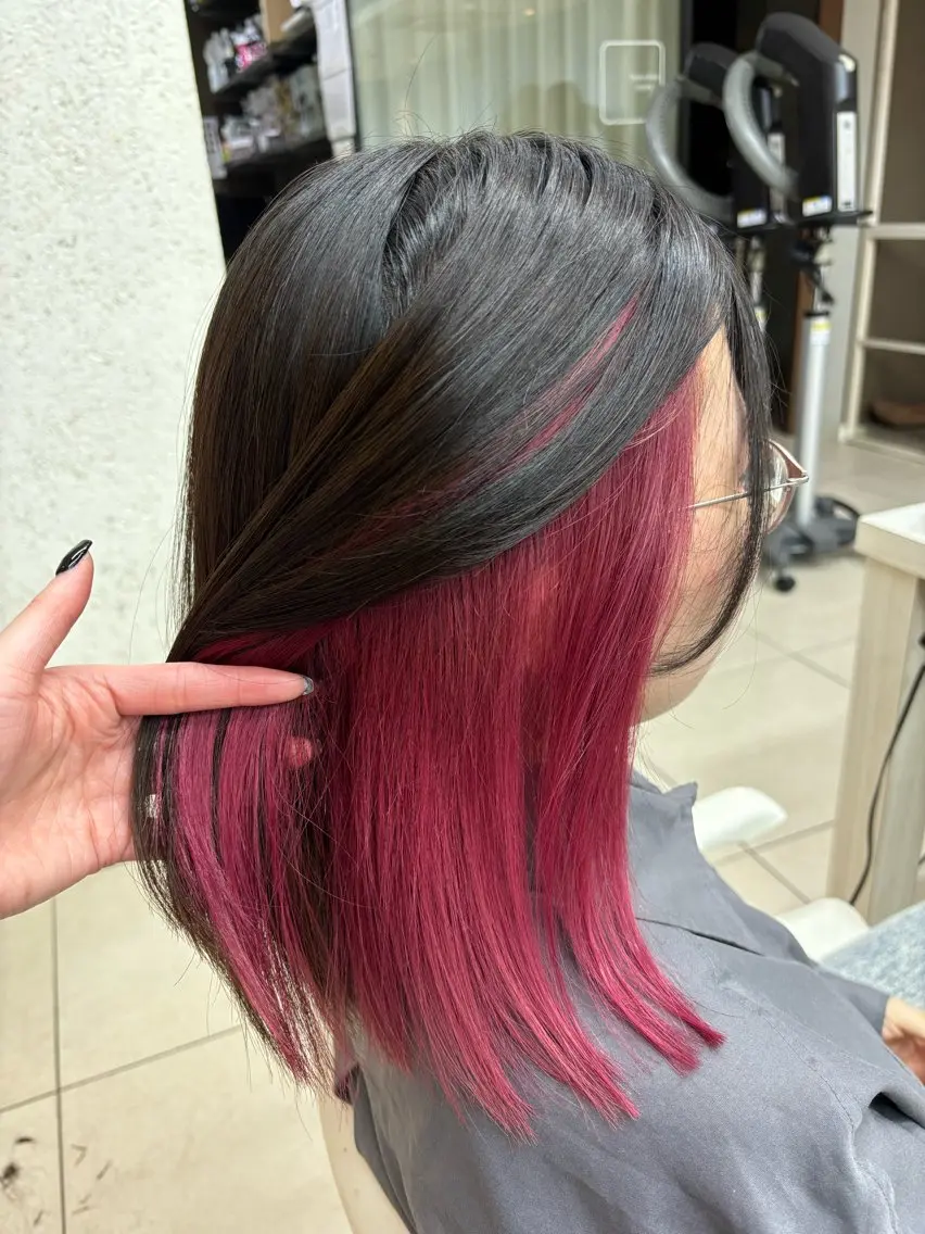 ミディアム カラー 🫧ダメージレス🫧 カラー&縮毛矯正のヘアスタイル