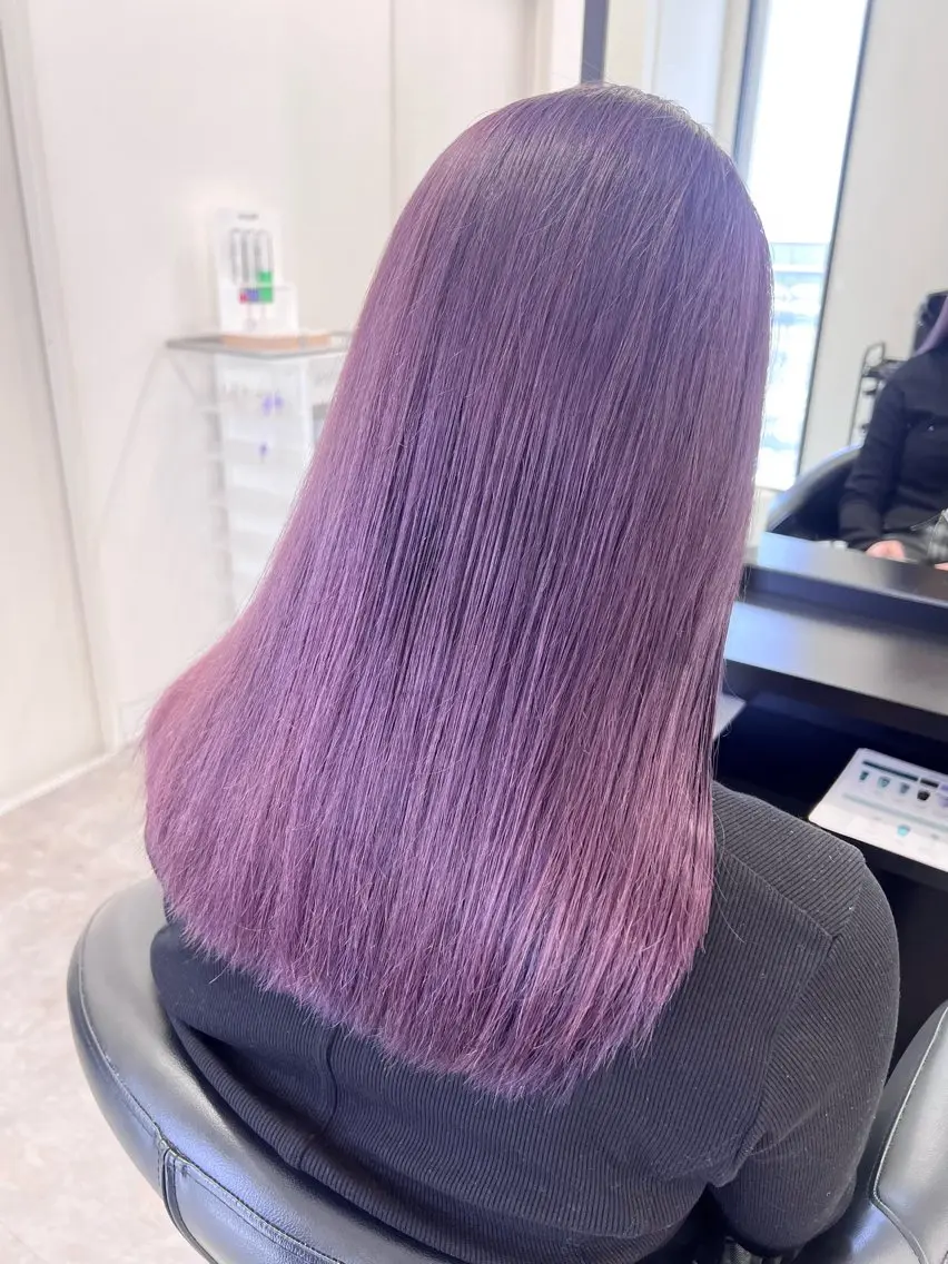 セミロング カラー ラベンダーカラー ピンクカラー ピンクラベンダー C'LD Hair トモヤのヘアスタイル
