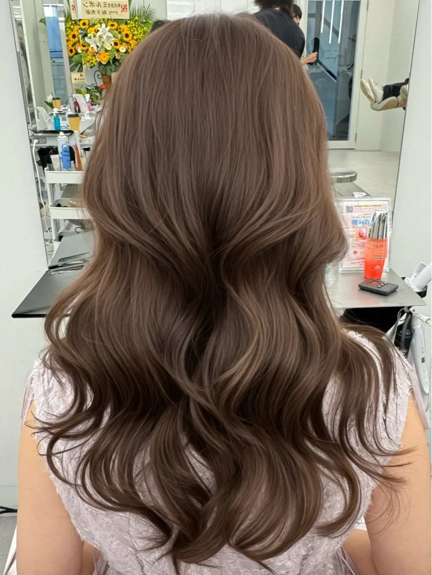 ロング カラー カット トリートメント 顔まわりの神様✨ 透明感カラー藤嶋秀幸のヘアスタイル