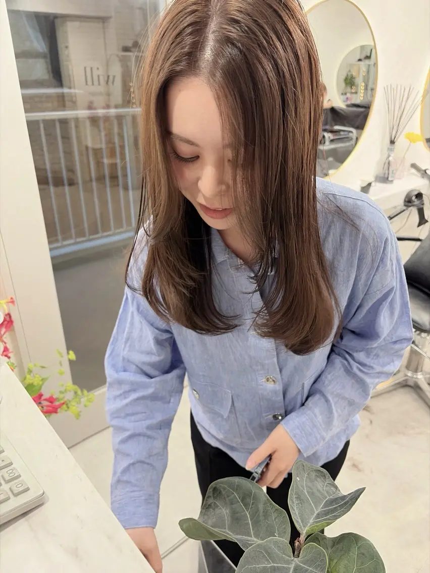 ロング カラー カット ヘアカラー トリートメント 髪質改善will hairdesignのヘアスタイル