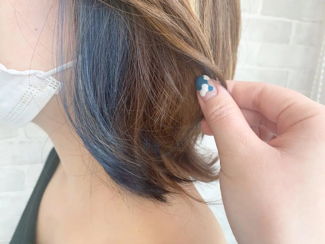 ショート カラー ブルーカラー インナーカラー corazon Maoのヘアスタイル