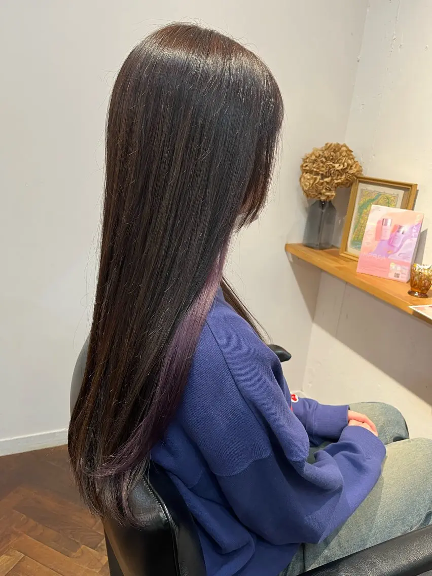 ロング カラー インナーカラー ロング 野口 詩織のヘアスタイル