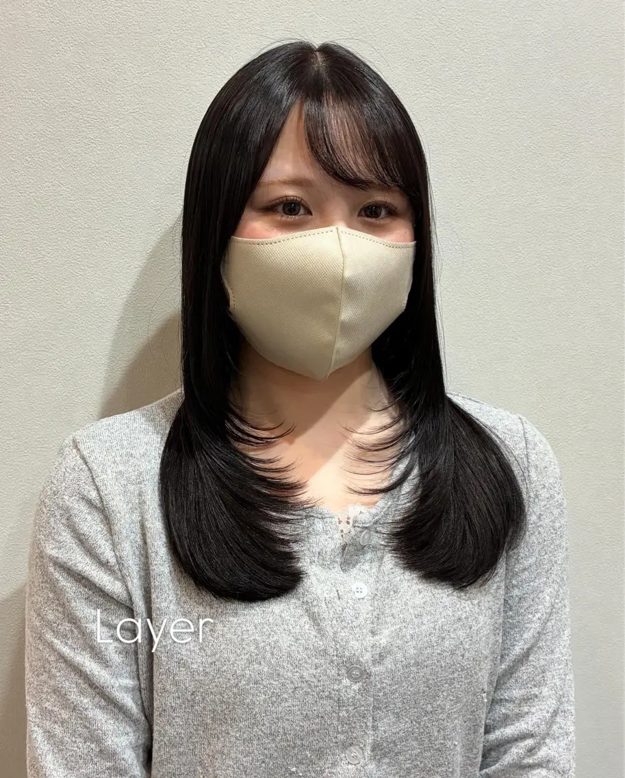 ロング 縮毛矯正 カット 縮毛矯正 柴田真衣 /ナチュラル/半個室のヘアスタイル