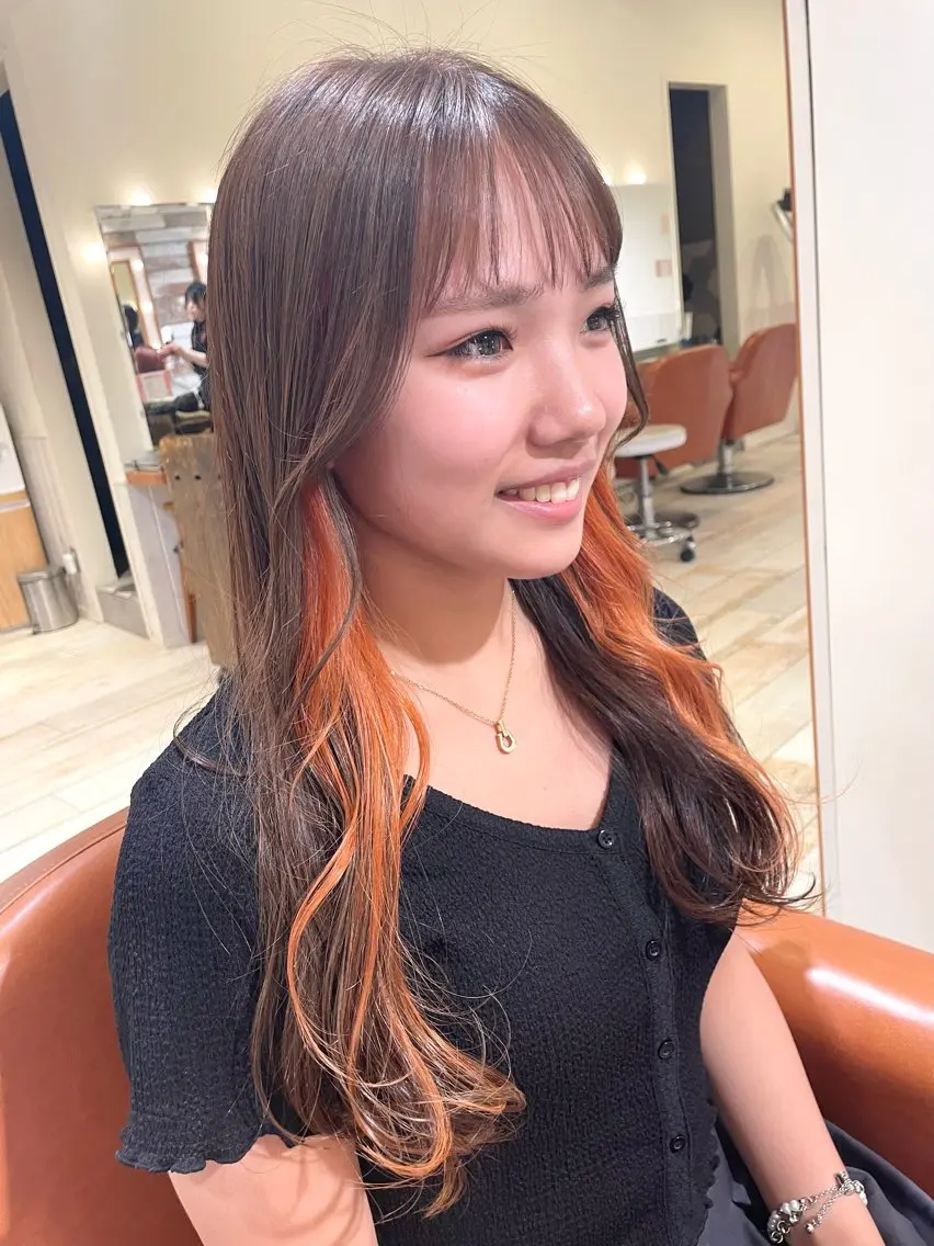 ロング カラー ベージュカラー ブリーチ イヤリングカラー フォギーベージュ ブリーチなしカラー 清水 ちひろ ✄トップスタイリストのヘアスタイル
