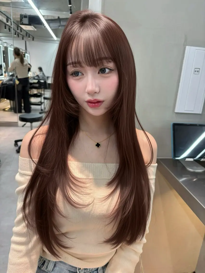 ロング カラー ヘアアレンジ ベージュカラー ブリーチ 透明感カラー ブリーチなしカラー 髪質改善 【博多髪質改善】 吉村 清志のヘアスタイル