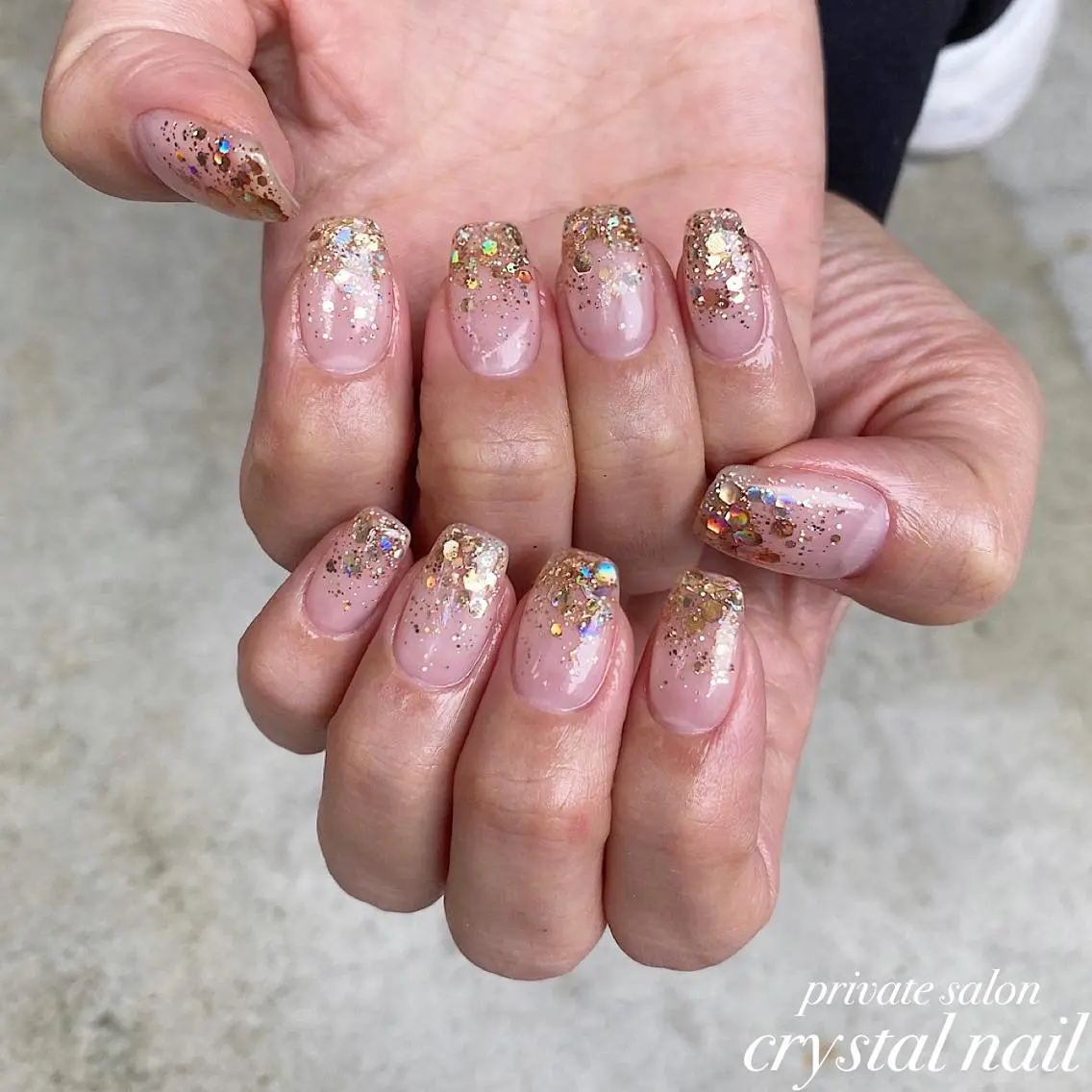ネイル ラメ(グリッター) ラメグラデーション Crystal Nailのネイルデザイン