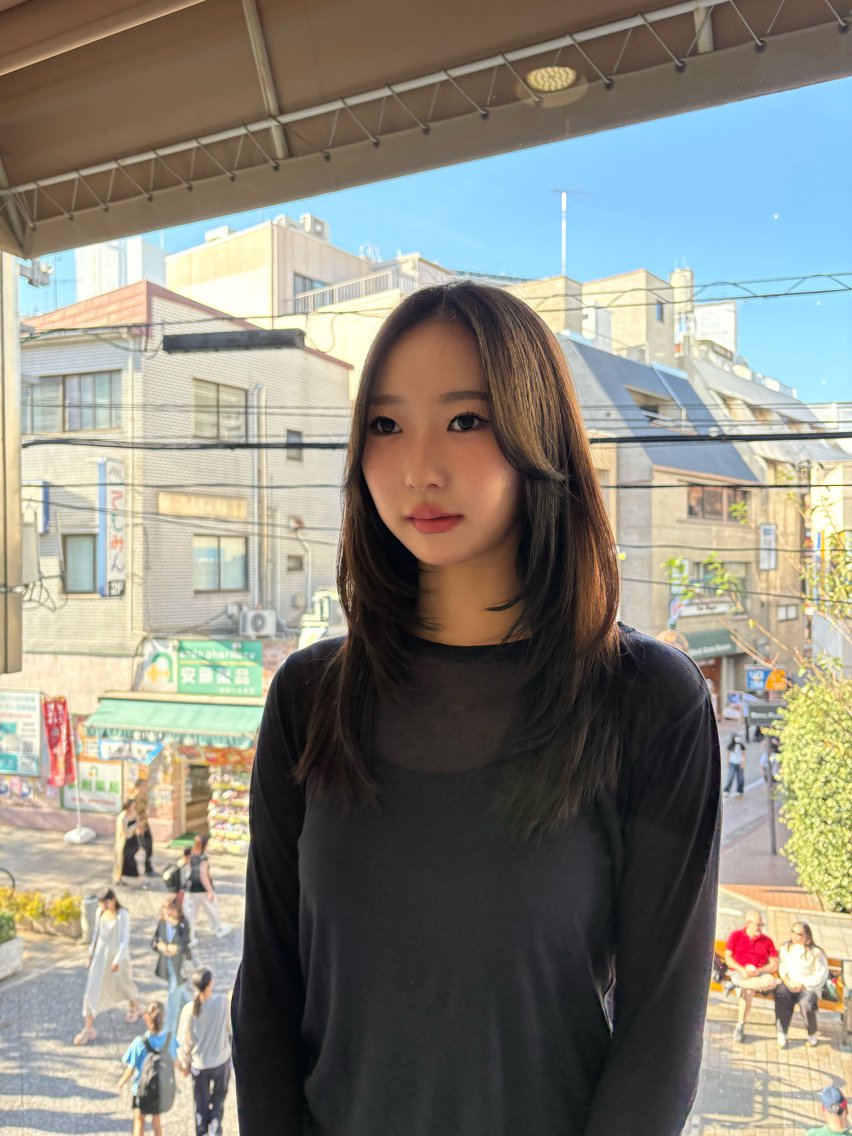 ロング カット ヘアカラー 菅沼 紀世/顔周りレイヤーのヘアスタイル
