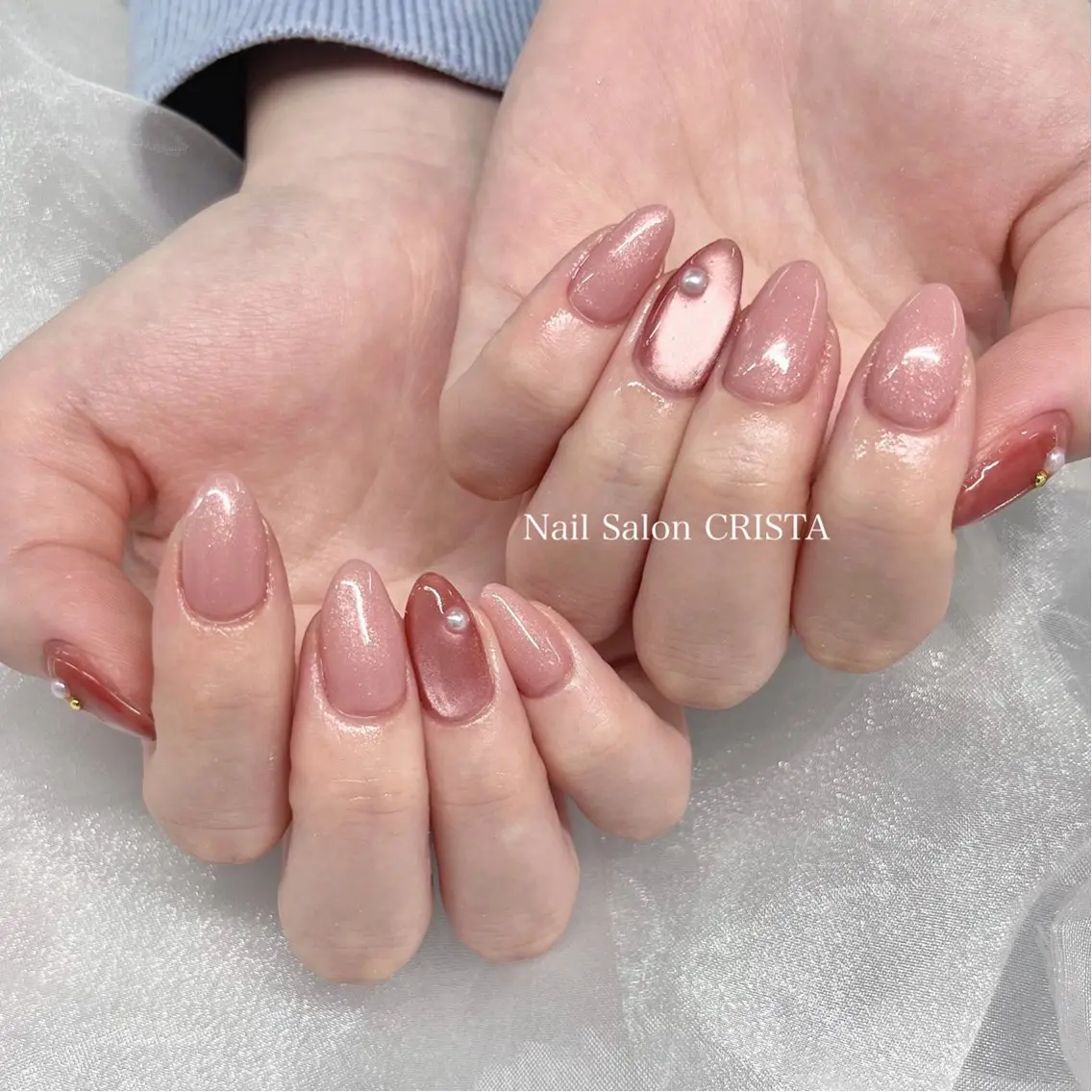 ネイル ピンク シンプルネイル CRISTA💠 ヒナタのネイルデザイン
