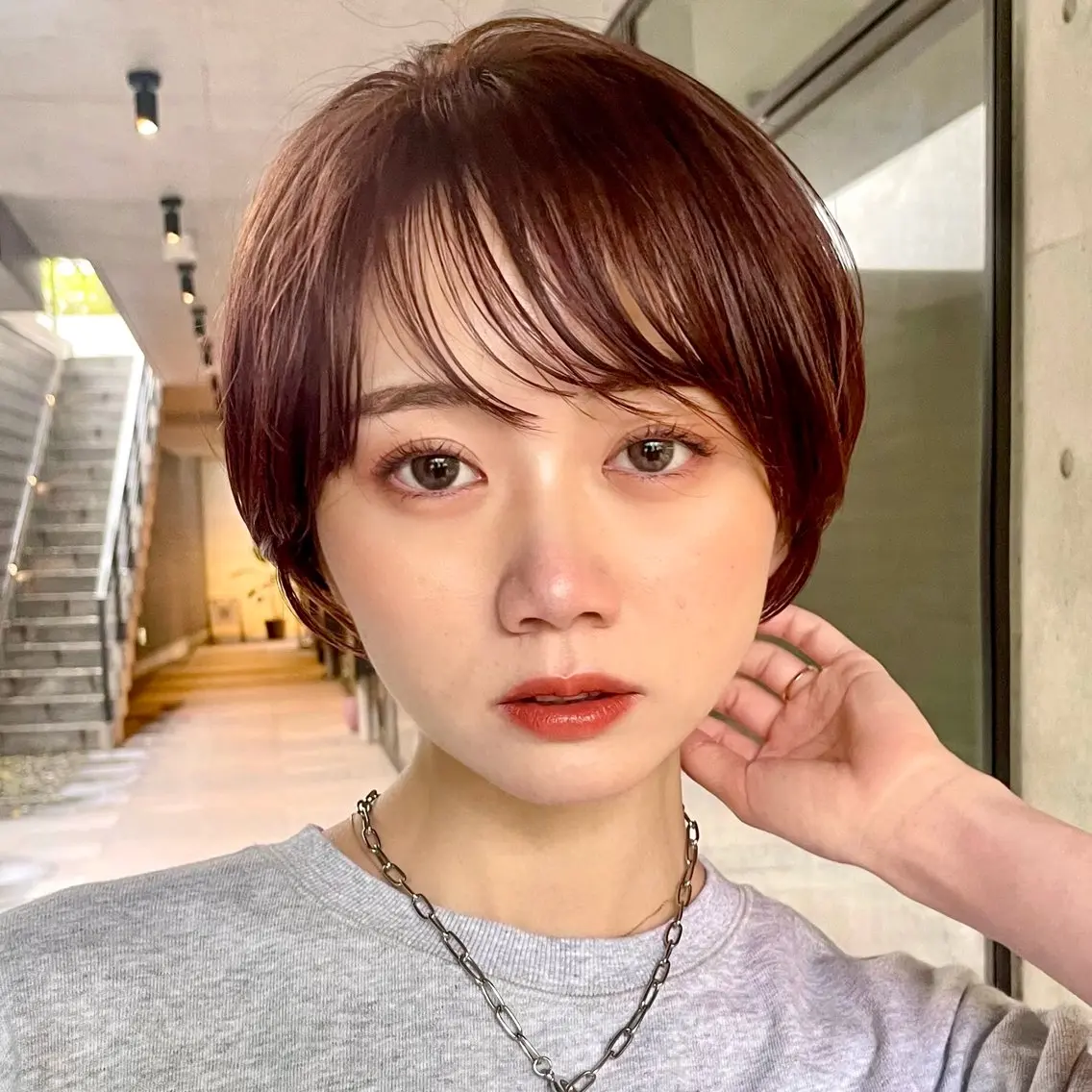 ショート カラー ブリーチ ブラウンカラー ブリーチなしカラー ピンクカラー ピンクブラウン 暖色/ショート/ボブ /hana🌸のヘアスタイル