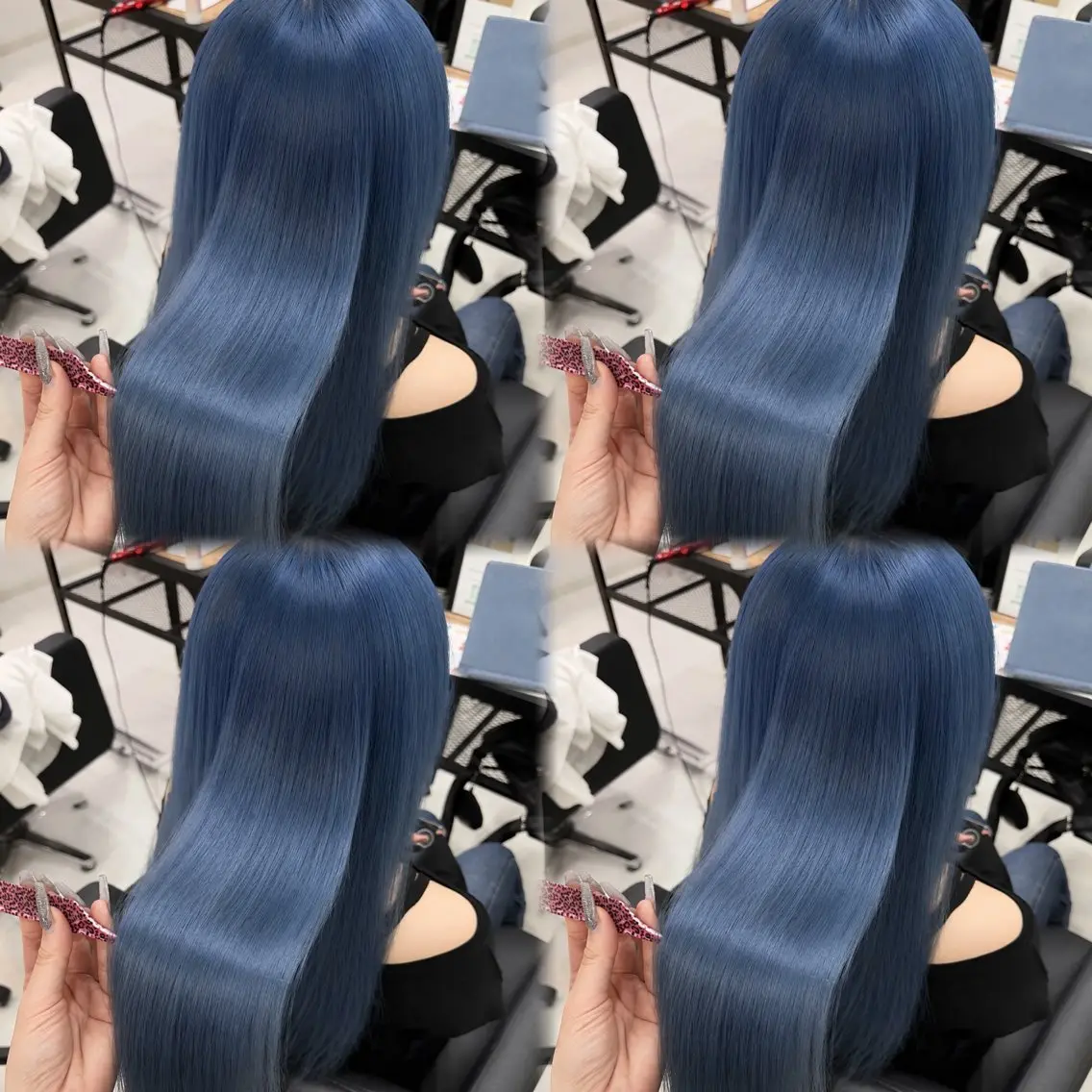 セミロング カラー ヘアカラー トリートメント 🦋REISA🦋 エクステ×ハイトーンのヘアスタイル