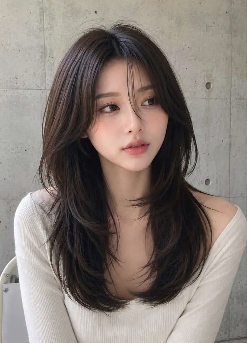 セミロング カラー ヘアアレンジ グレージュ くびれヘア 顔まわりレイヤー ハッシュカット 韓国風ヘア カット ヘアカラー トリートメント 🌫️大人韓国ヘア 🌫️naoyaのヘアスタイル