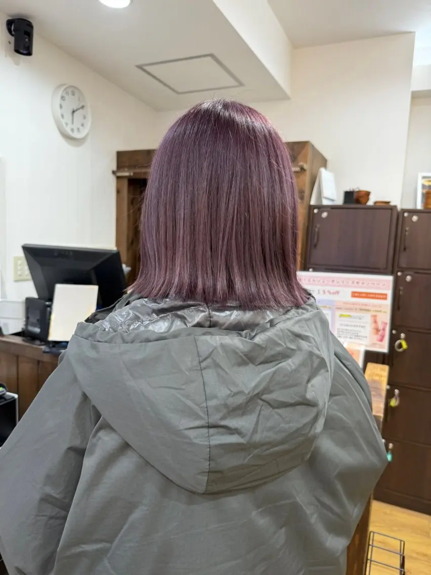 ミディアム カラー ヘアアレンジ ブリーチ ラベンダーカラー ピンクカラー ピンクラベンダー カット ヘアカラー 💖ダブルカラー/ ヘアセット/晴香💖のヘアスタイル