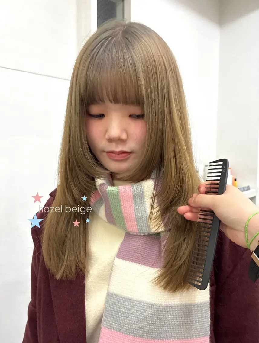 セミロング カラー ヘアカラー ヘアセット ヘルシー×フェミニン 天神naho🧦のヘアスタイル