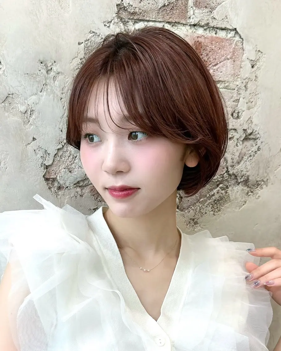 ショート カラー カット ヘアカラー トリートメント 💍新宿ショート 💍岩田莉奈のヘアスタイル