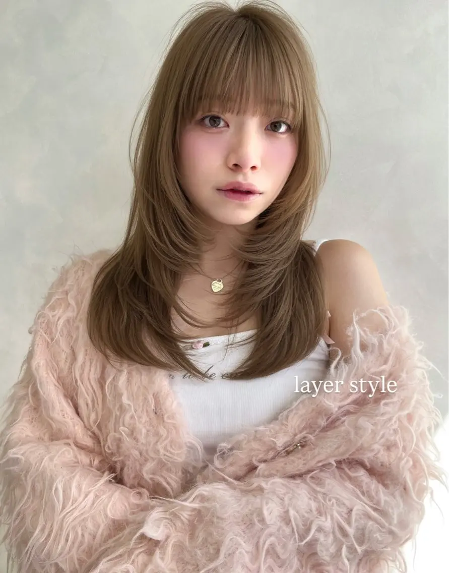 ミディアム 顔周りカット レイヤーカット 似合わせカット カット トリートメント ヘッドスパ 梅田♡顔周りレイヤー /透明感カラー/未来のヘアスタイル