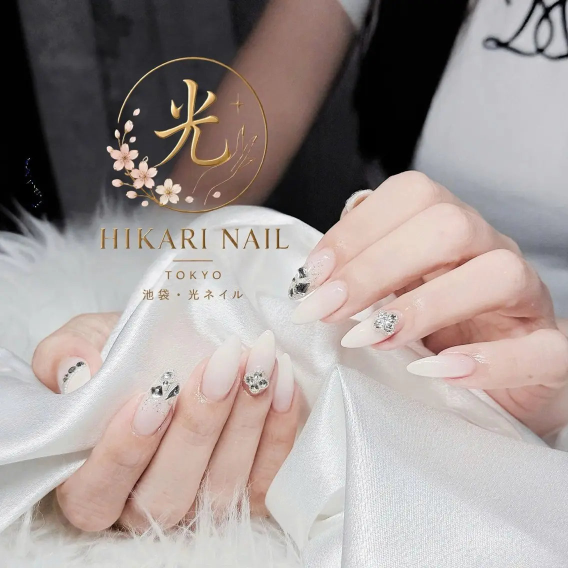 ネイル チークネイル 長さ出し フレンチネイル ガーリー ハロウィン ハンドネイル HikariNail Ikebukuroのネイルデザイン