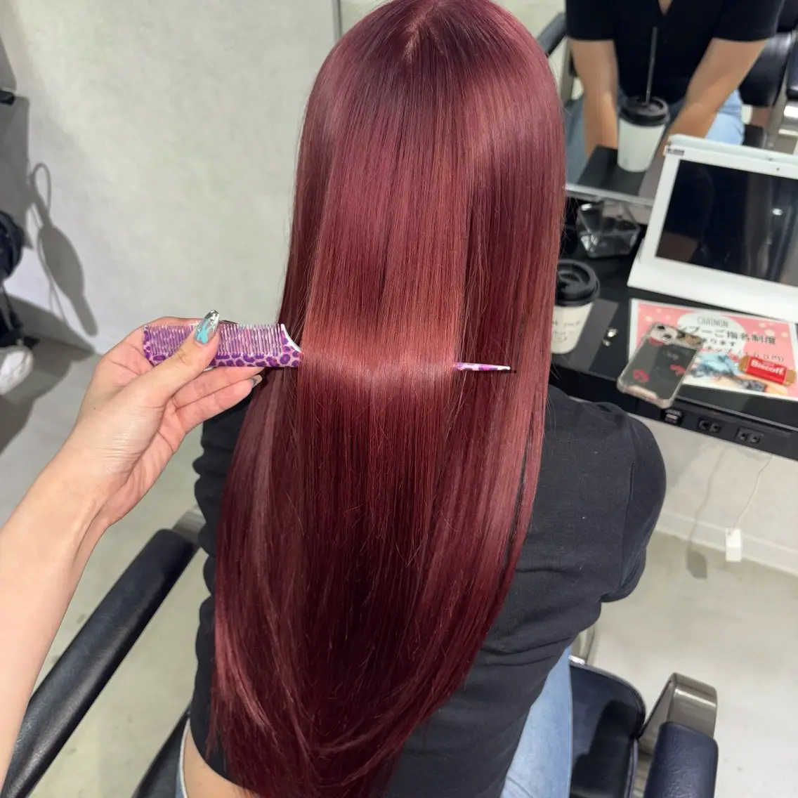 ロング カラー ブリーチ ケアブリーチ ハイトーンカラー ピンクカラー ヘアカラー ★デザインカラー ハイトーン ももか★のヘアスタイル
