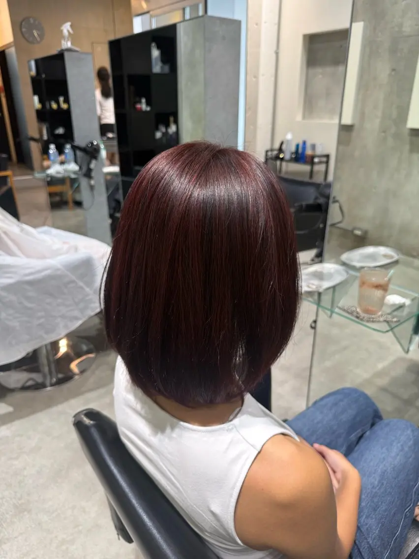 ミディアム カラー ヘアアレンジ ヘアカラー 山添 鈴花のヘアスタイル