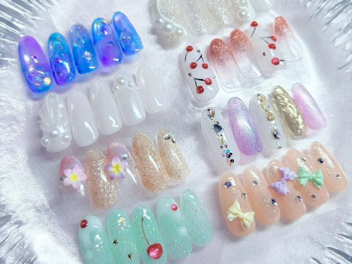 ネイル アートネイル リボン 夏ネイル Noix Nailのネイルデザイン