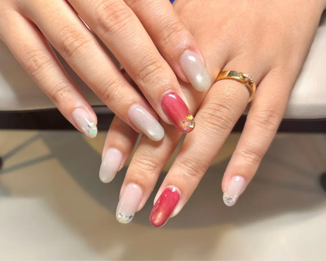 ネイル マグネットネイル シンプルネイル ハンドネイル Sakura Hのネイルデザイン
