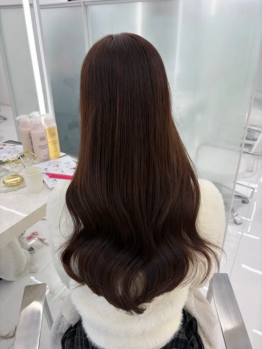 ロング カラー ブラウンカラー ショコラブラウン カット ヘアカラー トリートメント 韓国/レイヤー/ 前髪/Asamiのヘアスタイル