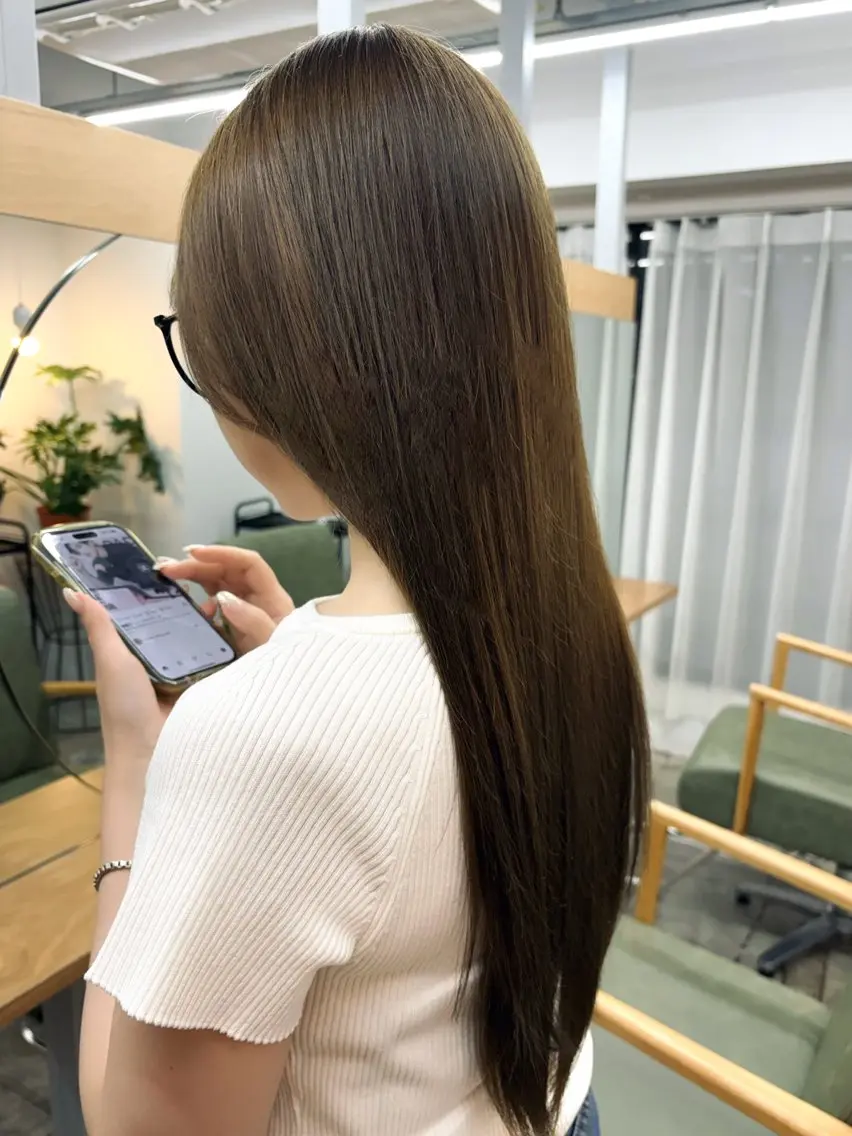 ロング カラー カット ヘアカラー トリートメント まさと/ヘーゼルベー ジュ/レイヤーカットのヘアスタイル
