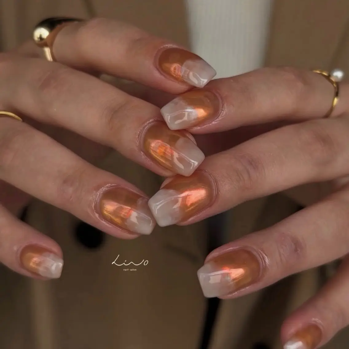 ネイル ニュアンスネイル ショートネイル ハンドネイル nail salon linoのネイルデザイン