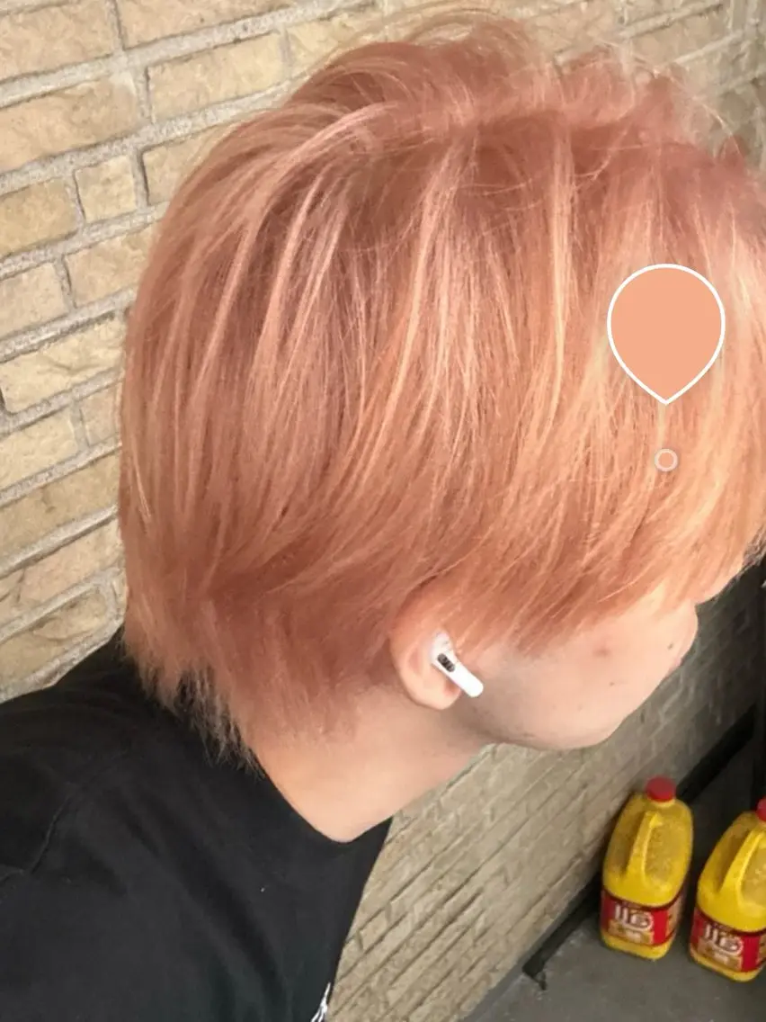 カラー メンズ メンズブリーチ ブリーチ ピンクカラー たにわき あんのヘアスタイル