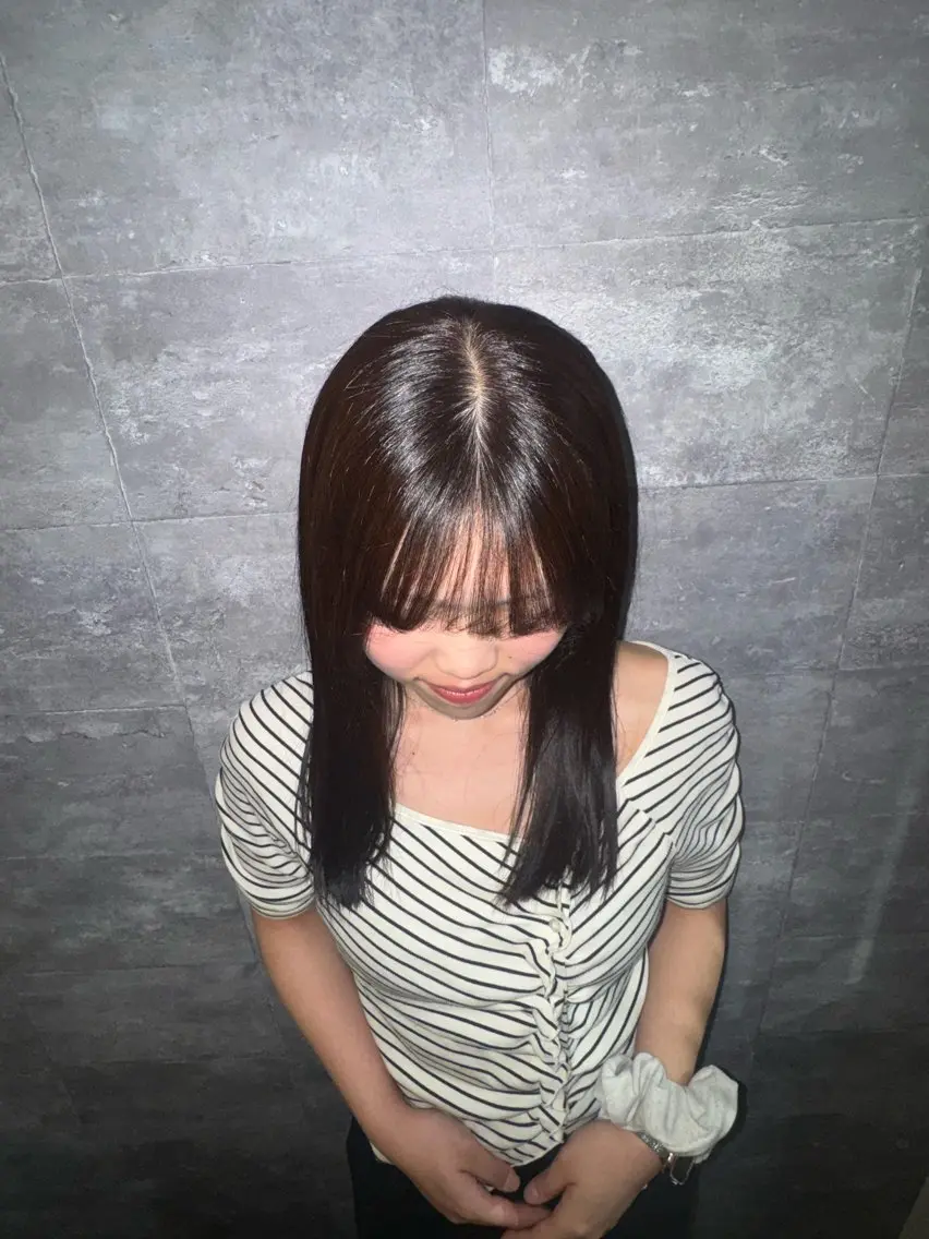 ミディアム カラー 透明感カラー レッドカラー ヘアカラー 渡邉 吏央のヘアスタイル