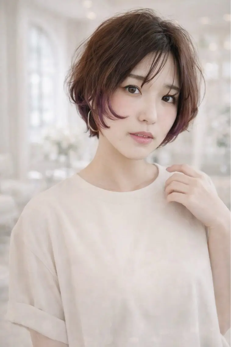ショート カラー イルミナカラー カット ヘアカラー grand juteのヘアスタイル