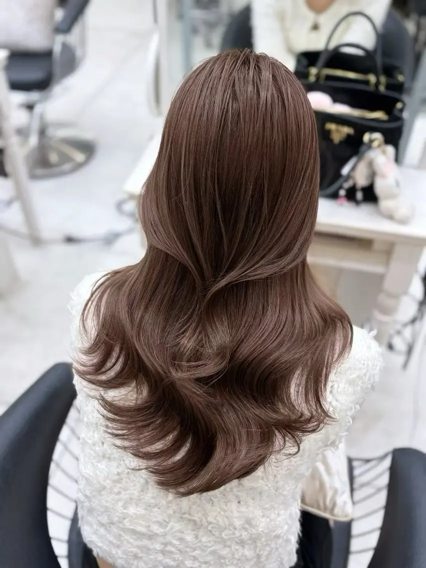 ロング カット ヘアカラー トリートメント 韓国風レイヤー/ 銀座🤍Fukaのヘアスタイル