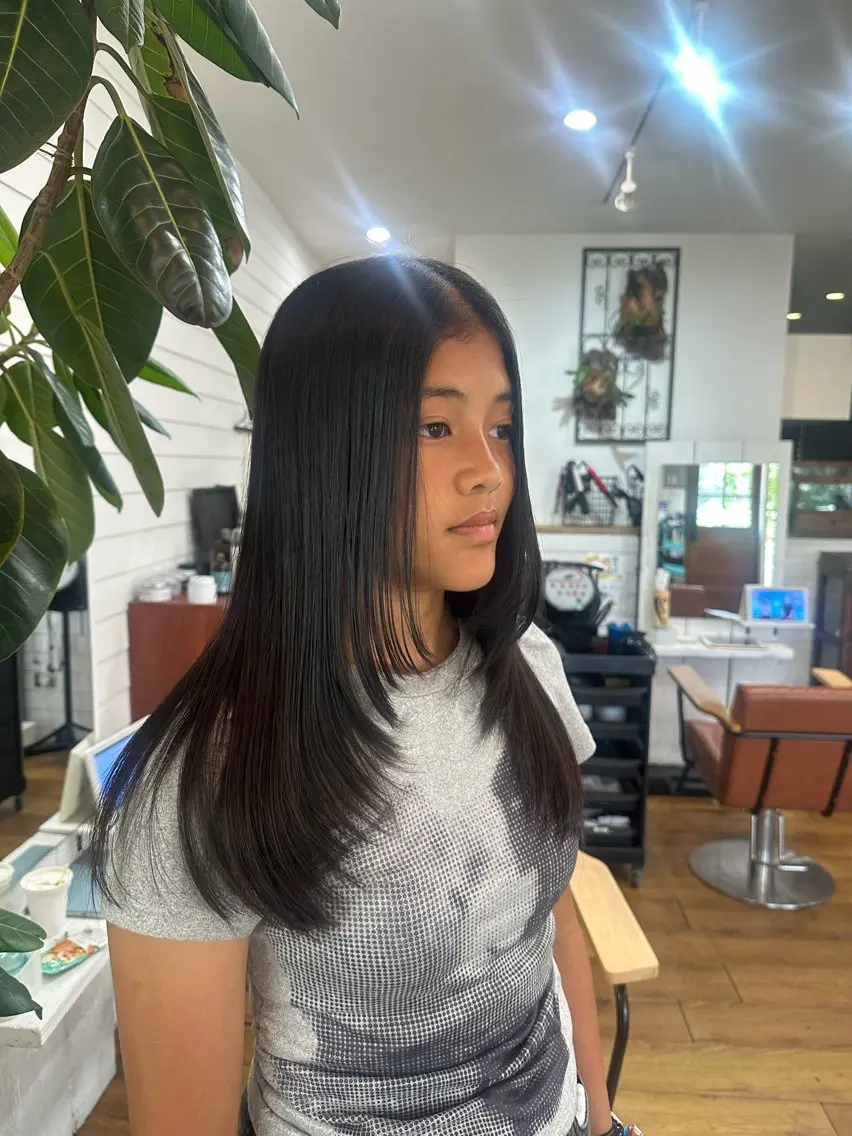 ロング 縮毛矯正 福井 咲羅のヘアスタイル