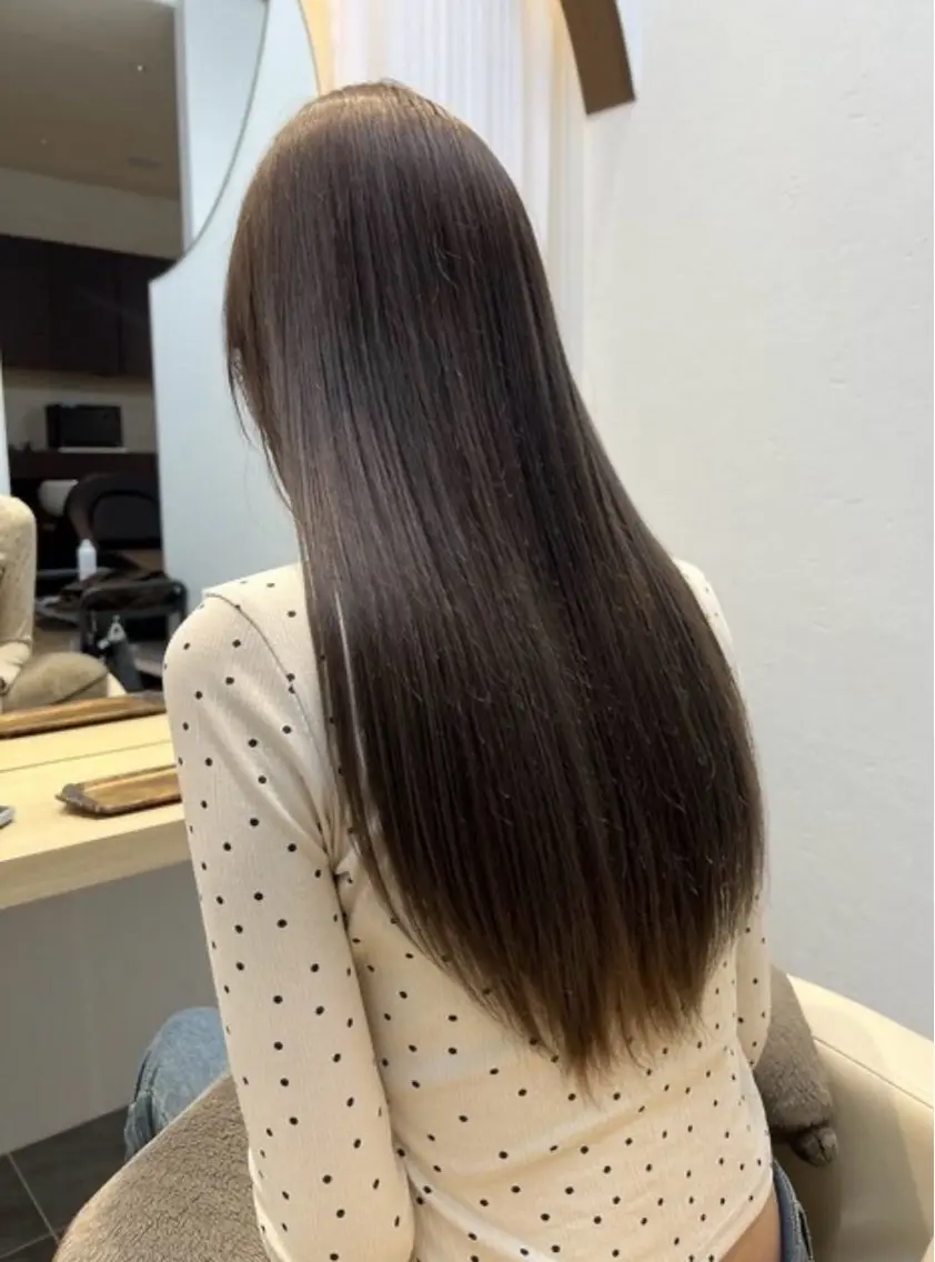 ロング カラー カット ヘアカラー トリートメント 大人韓国レイヤー🫧 暖色カラー/はるのヘアスタイル