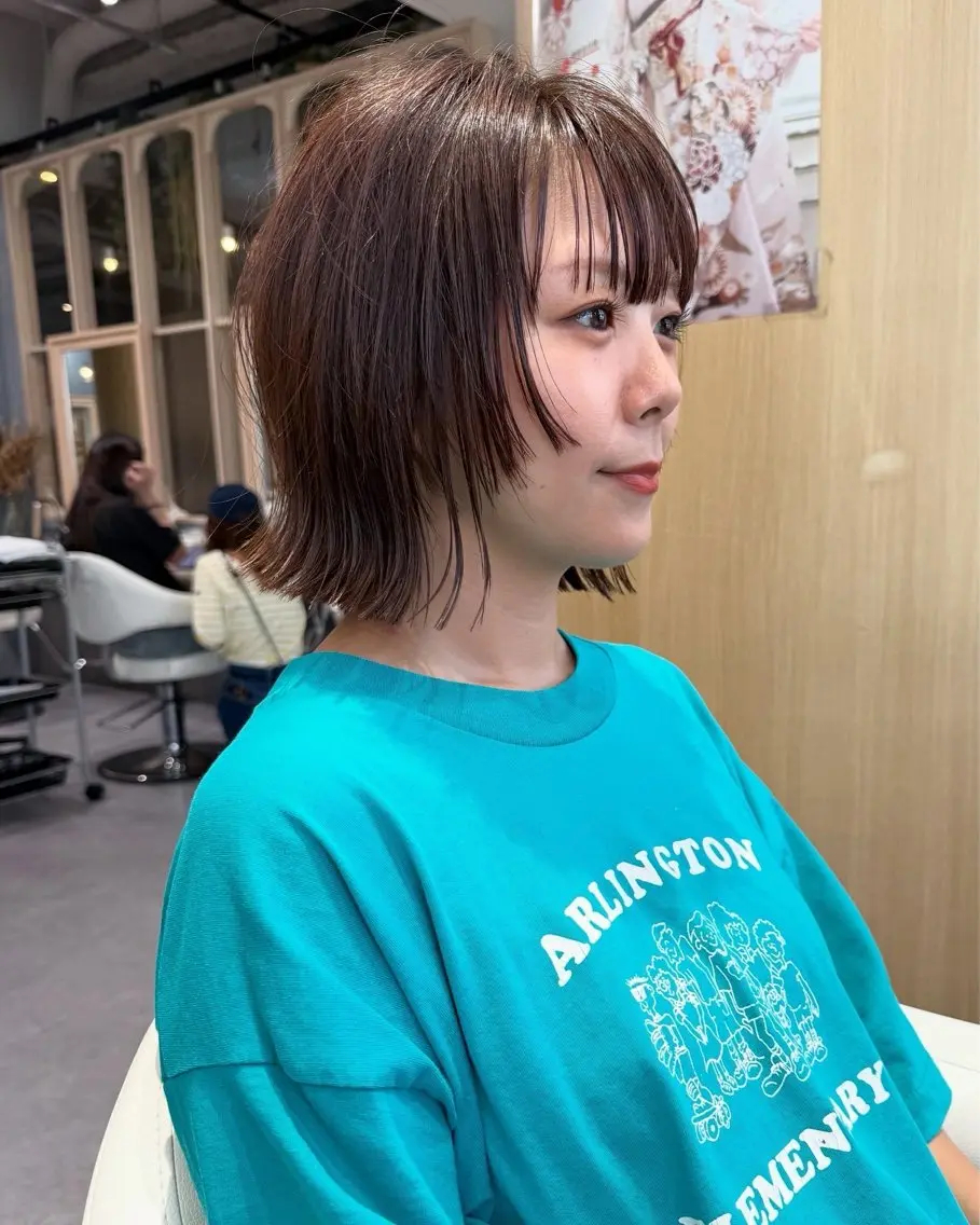 ショート カラー 顔まわりレイヤー レイヤーカット サカノ ユウキ /ショート/ボブのヘアスタイル