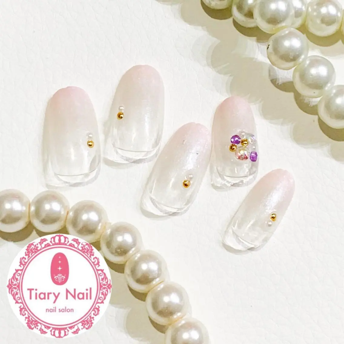 ネイル 桜ネイル 長さ出し スカルプネイル 💗🪽Tiary Nail🪽💗のネイルデザイン