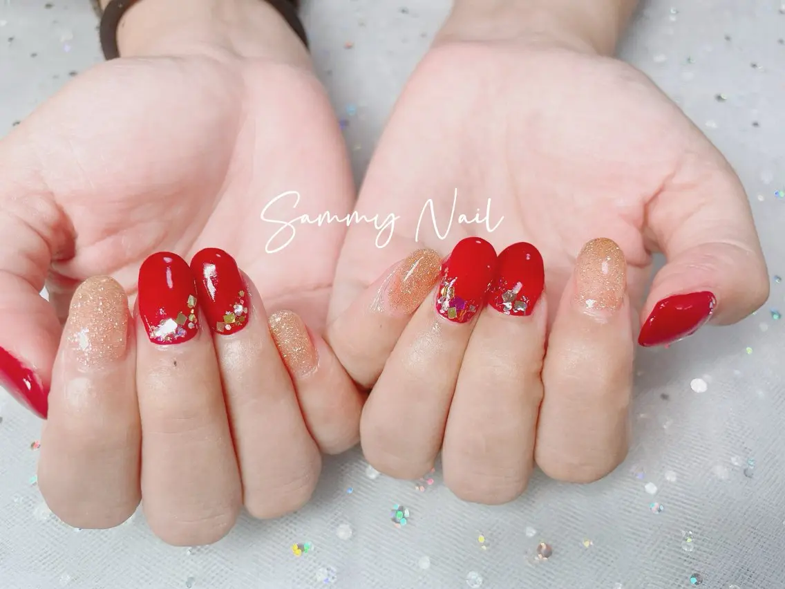 ネイル ホログラムネイル キラキラネイル ラメ(グリッター) ハンドネイル Sammy Nailのネイルデザイン
