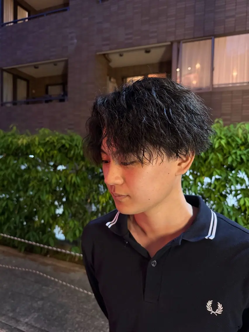 メンズ パーマ 京都メンズサロン マッシュ パーマのヘアスタイル