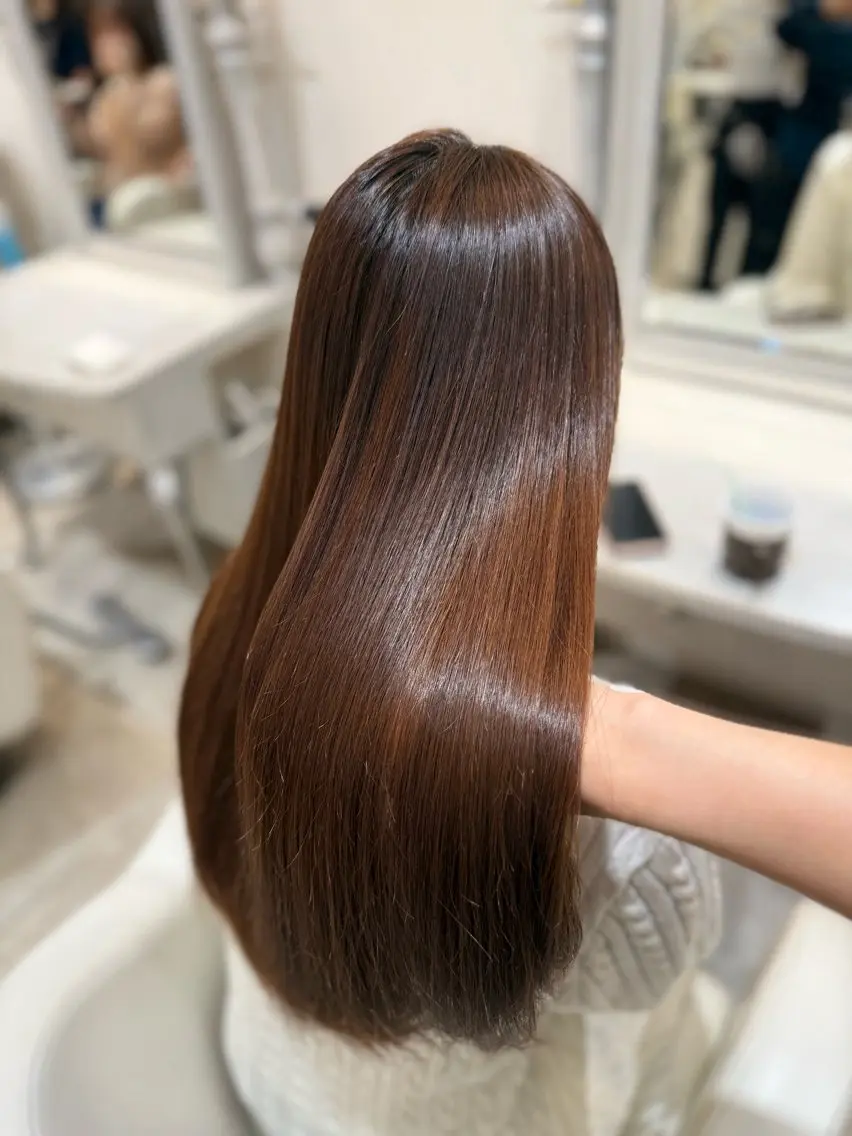 ロング 縮毛矯正 縮毛矯正 ZACC ayakaのヘアスタイル