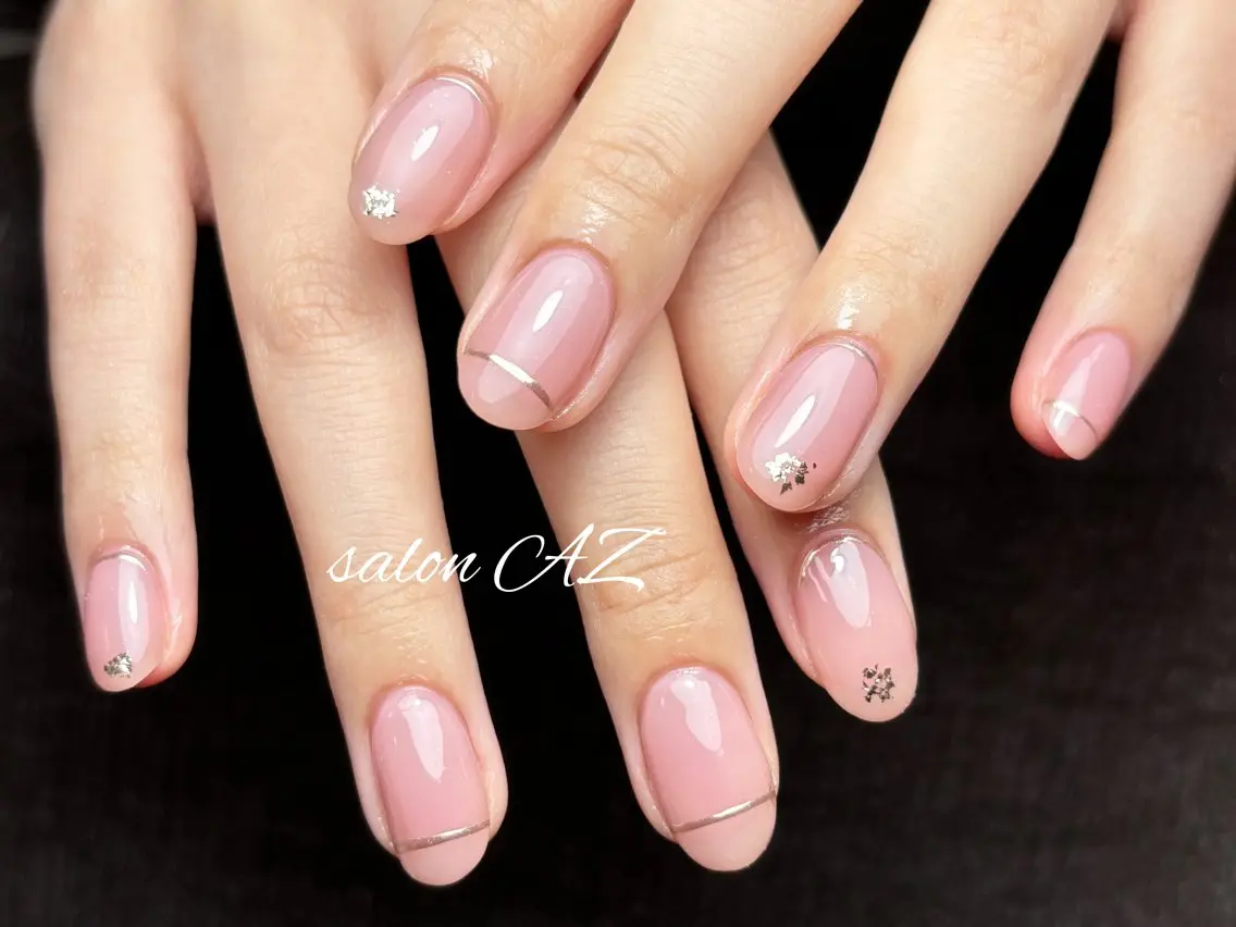 ネイル アートネイル 長さ出し フットネイル フレンチネイル ジェルネイル salon AZのネイルデザイン