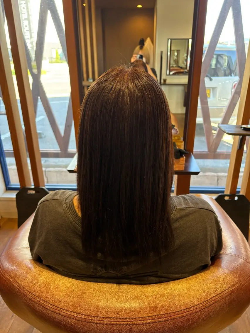 セミロング ヘアカラー 縮毛矯正 山本 あやめ子のヘアスタイル
