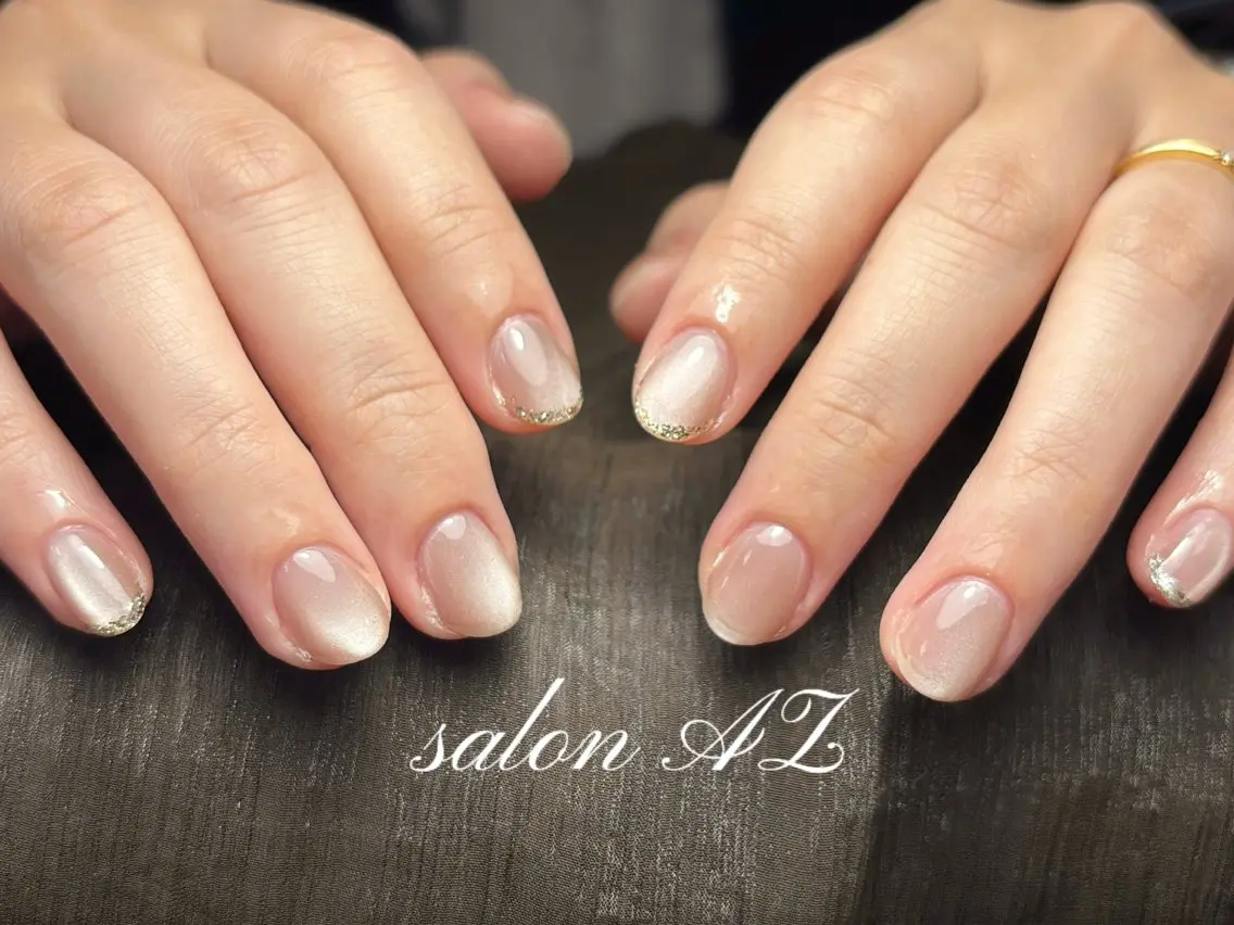 ネイル 長さ出し フットネイル フレンチネイル マグネットネイル ニュアンスネイル ハンドネイル salon AZのネイルデザイン