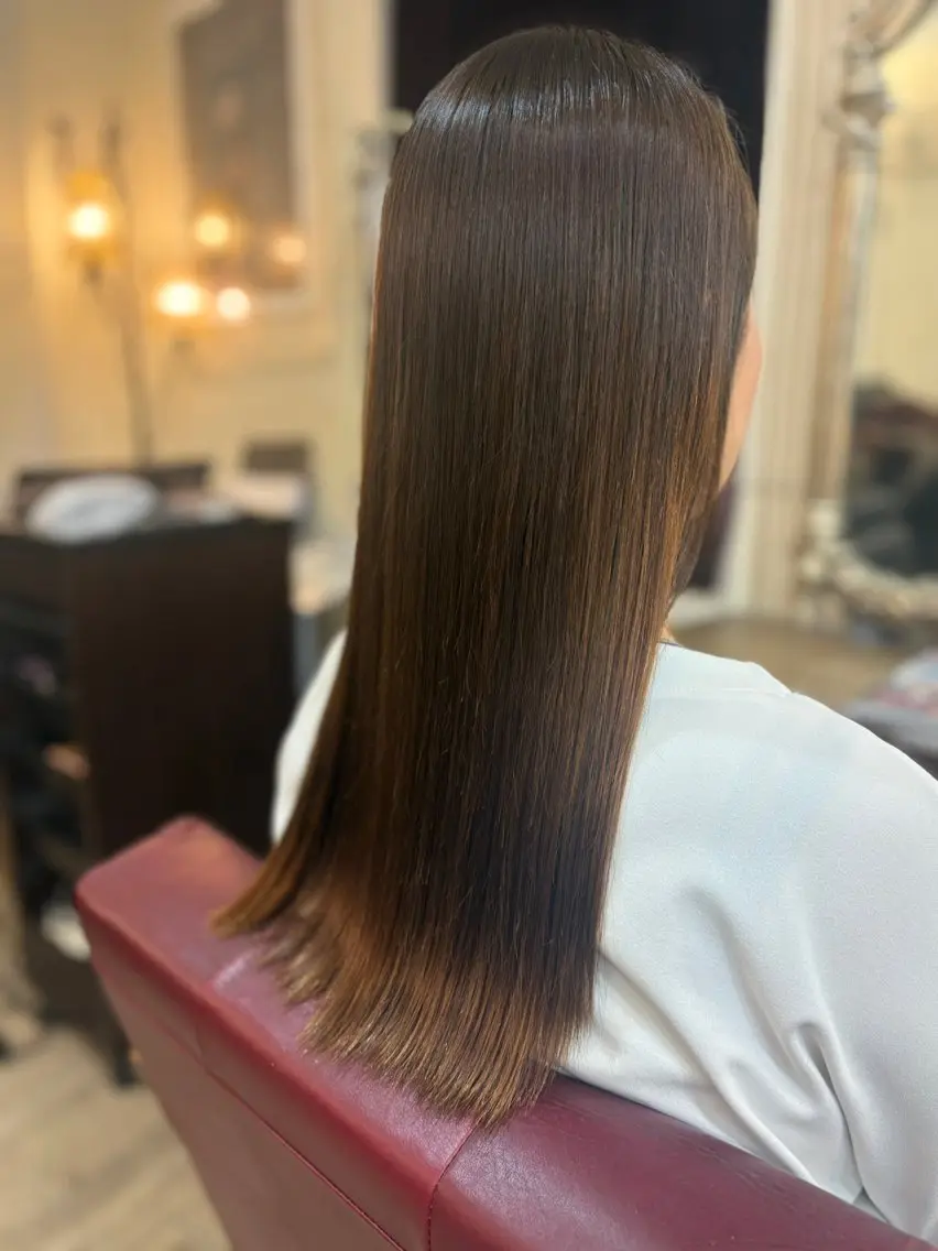 セミロング カット 縮毛矯正 新宿御苑/ショート ショートボブ/山口のヘアスタイル