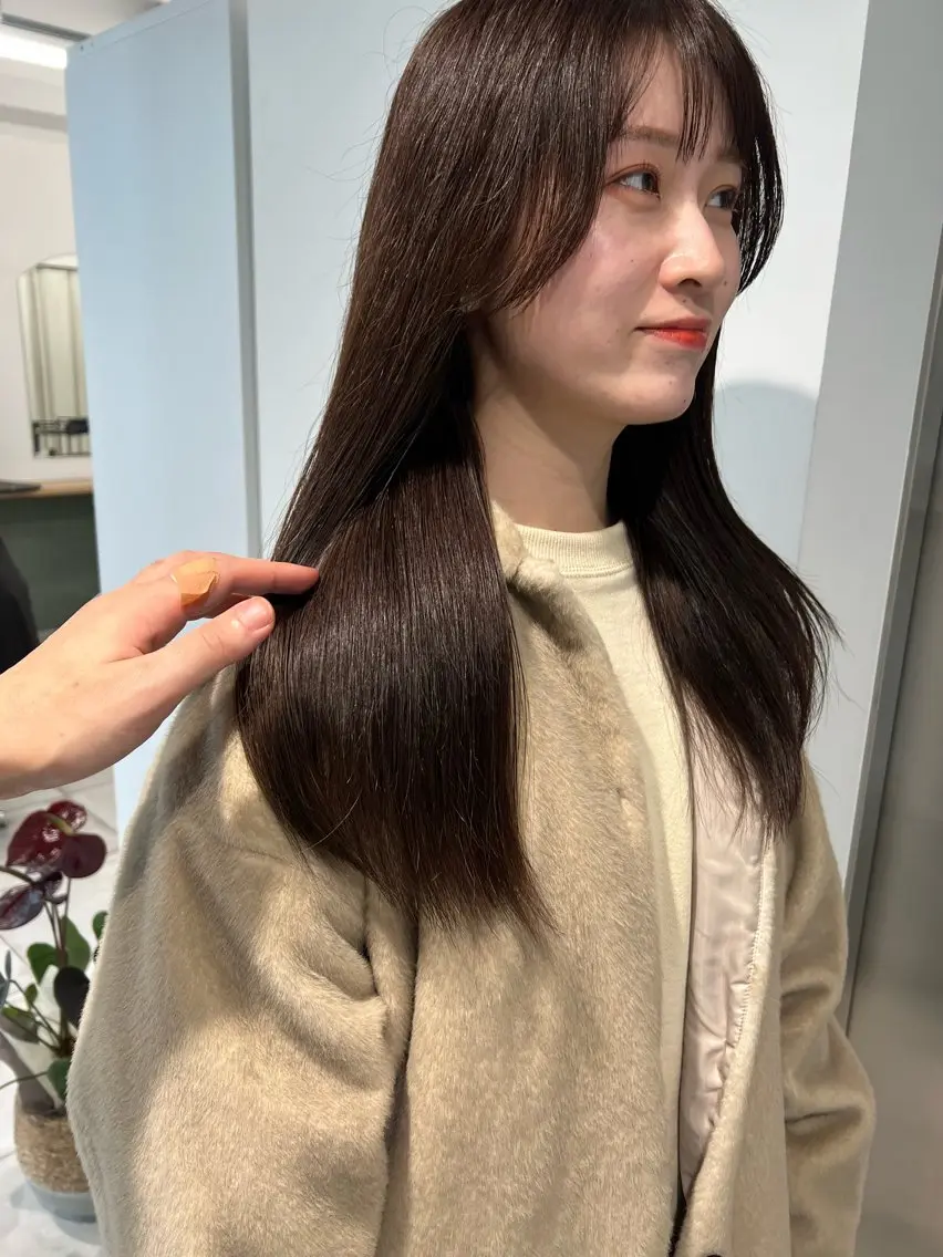 ロング カラー カット ヘアカラー トリートメント 赤みゼロ/透明感 カラー🔅KANTAのヘアスタイル