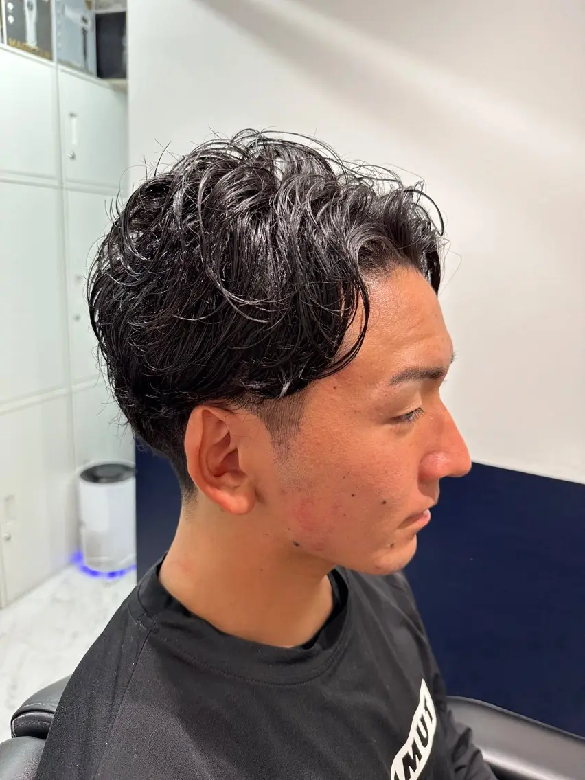 ミディアム ミディアムパーマ カット パーマ 💈神技メンズカット 大沢カズキ✂︎のヘアスタイル