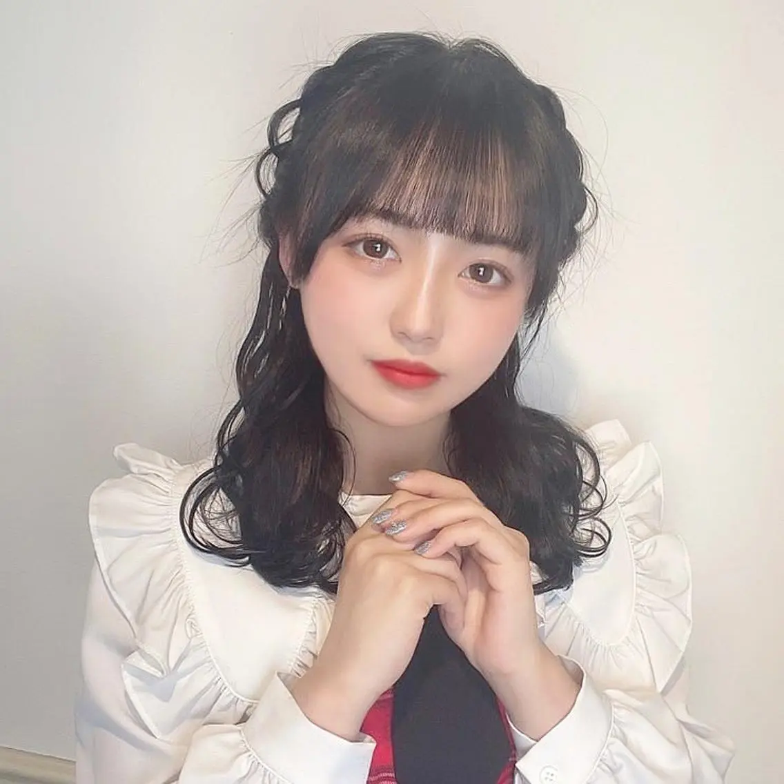 ミディアム カラー ヘアアレンジ ハーフアップ 💖透明感カラー💖 mayukoのヘアスタイル