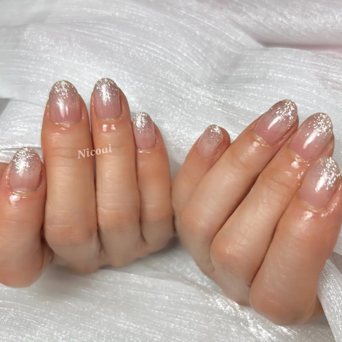 ネイル ジェルネイル グラデーション ラメ(グリッター) ラメグラデーション マグネットネイル NailSalon Nicoaiのネイルデザイン