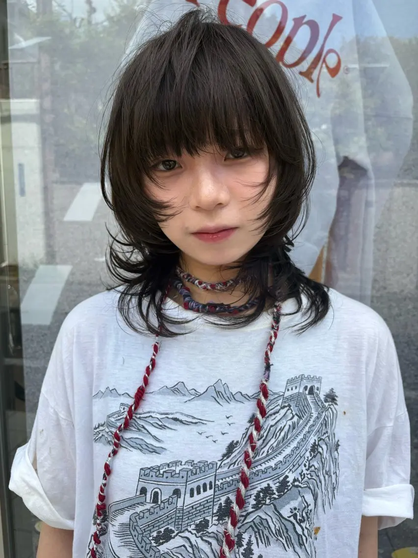 ミディアム カラー ブラウンカラー はまだ けいたのヘアスタイル